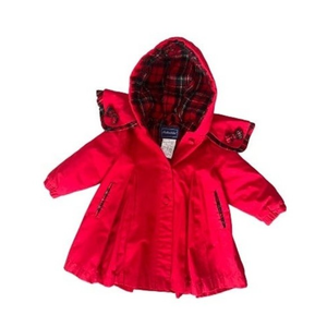 Rothschild Vintage Girls Red Cape‎ Jacket Quilted Tartan Plaid Lining 12 months